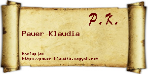 Pauer Klaudia névjegykártya