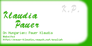 klaudia pauer business card